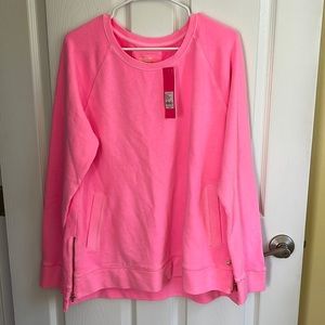 Lilly Pulitzer NWT SZ XL Beachcomber Pullover in Mandevilla Baby Pink